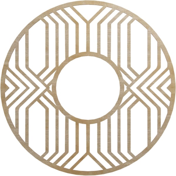 Ekena Millwork Empire Wood Fretwork Pierced Ceiling Medallion, Hickory, 36"OD x 13 1/8"ID x 3/8"T CMWP36X36X0375EPHI - main